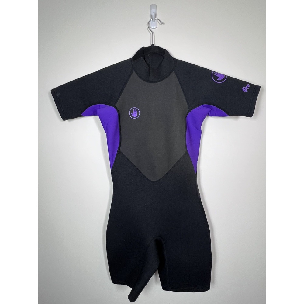 Body Glove Pro 3 Women's Medium 2/1mm Shorty Springsuit Wetsuit Black Purple NEW